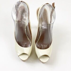 Elegant Cream Peep-Toe Women's Shoes